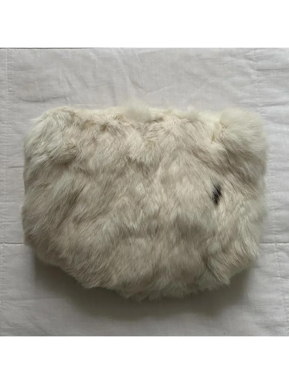 White Real Fur Muff Hand Warmer Lolita Winter Japan One Size